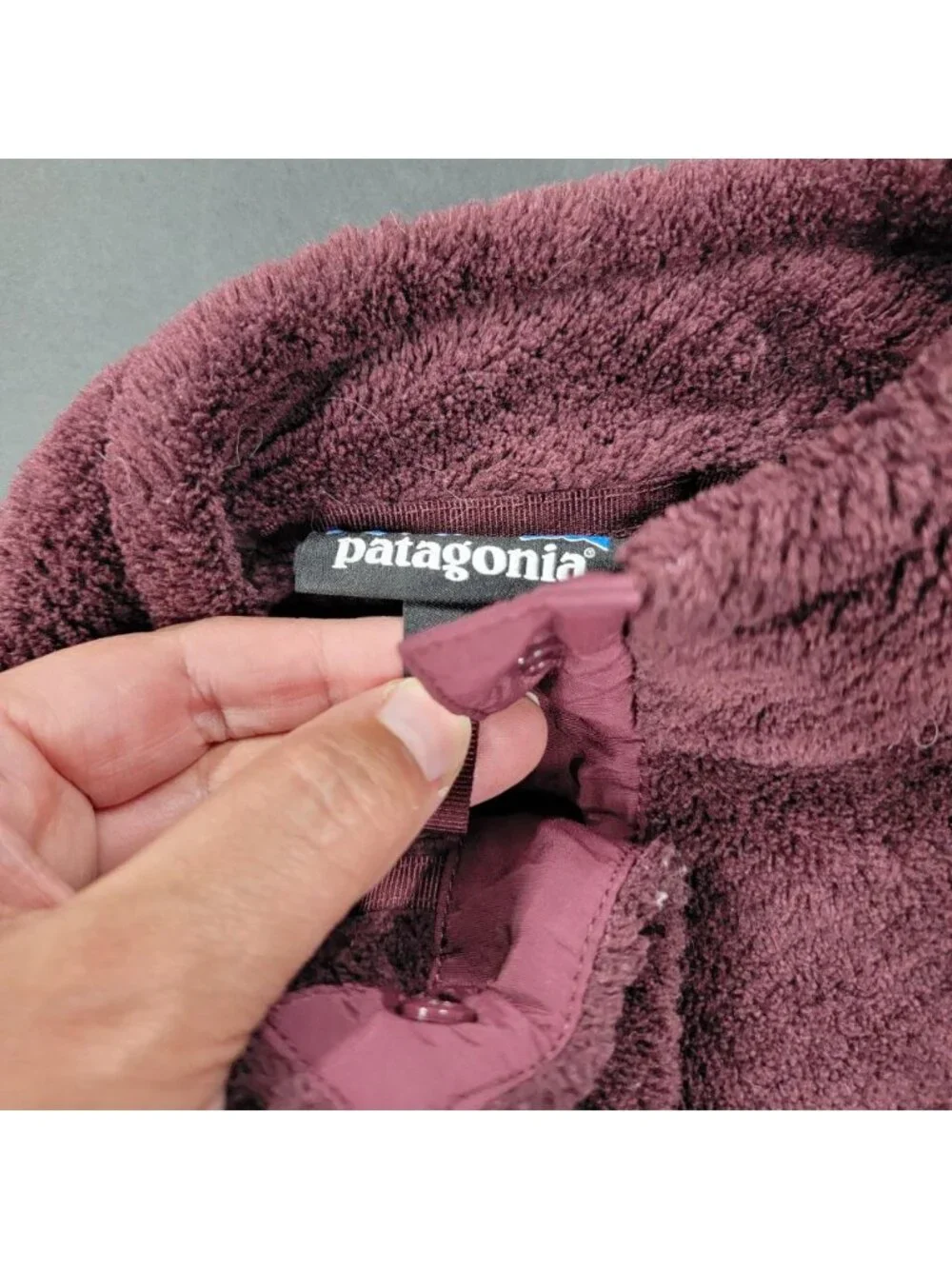 Patagonia Re-Tool Snap-T Sweater Girls Medium Burgundy Polartec Hiking Fleece